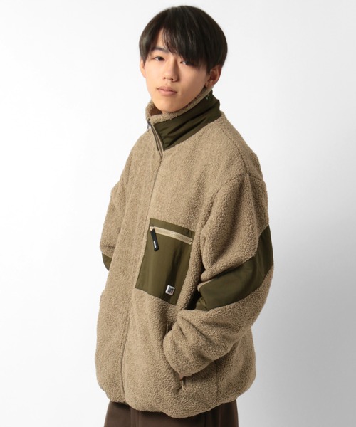 CONVERSE(コンバース)の「【CONVERSE/コンバース】オールスター ルーズシルエット スタンド ボアジャケット(ブルゾン・メンズ・ブラック/ベージュ・M/L)」の6枚目の写真