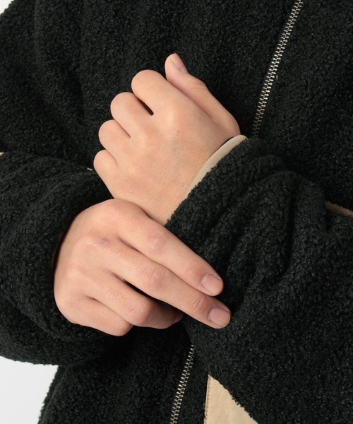 CONVERSE(コンバース)の「【CONVERSE/コンバース】オールスター ルーズシルエット スタンド ボアジャケット(ブルゾン・メンズ・ブラック/ベージュ・M/L)」の10枚目の写真