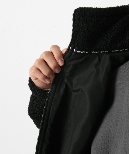 CONVERSE(コンバース)の「【CONVERSE/コンバース】オールスター ルーズシルエット スタンド ボアジャケット(ブルゾン・メンズ・ブラック/ベージュ・M/L)」の13枚目の写真