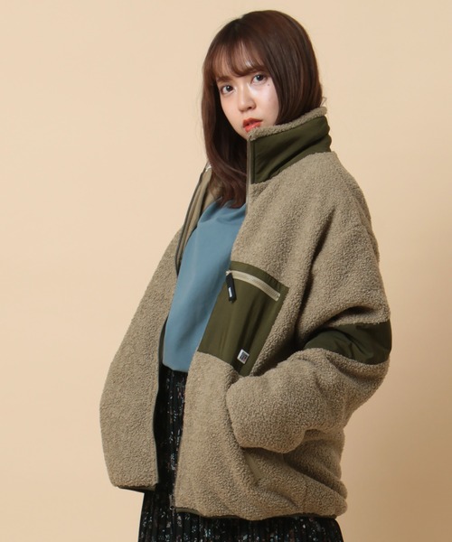 CONVERSE(コンバース)の「【CONVERSE/コンバース】オールスター ルーズシルエット スタンド ボアジャケット(ブルゾン・メンズ・ブラック/ベージュ・M/L)」の22枚目の写真