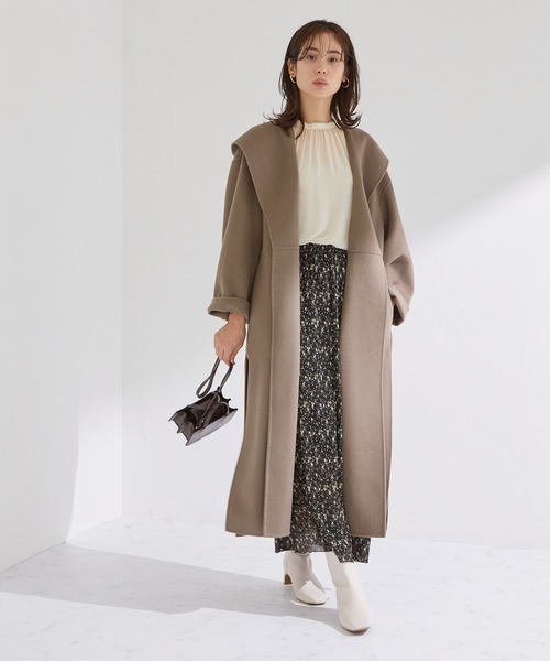 【超美品】 ROPÉ　スリットリバーフーディーコート　ロペ ROPE'（ロペ）の「スリットリバーフーディーコート（ピーコート）」 - WEAR