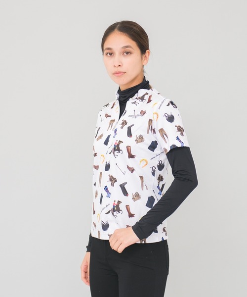 marie claire(マリ・クレール)の「【marie claire GOLF/マリクレール ゴルフ】総柄 半袖ハーフジップシャツ インナーシャツ セットアイテム(Tシャツ/カットソー・レディース・ホワイト/ネイビー・LL/L/M)」の22枚目の写真