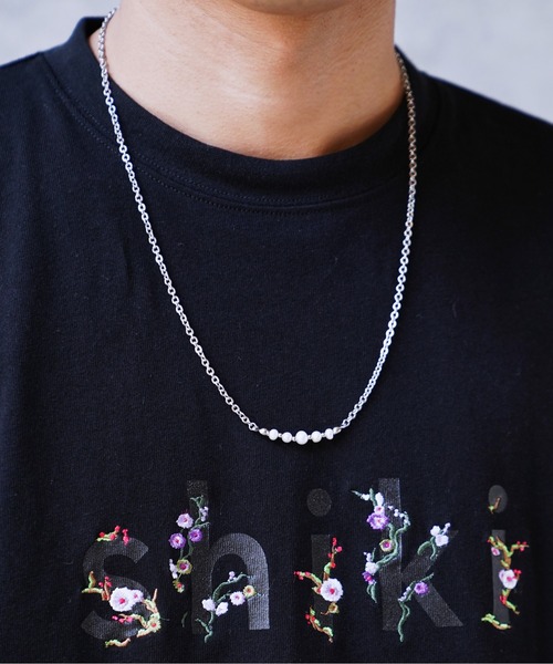 shiki tokyo(シキトウキョウ)の「combination pearl necklace / コンビネーションパールネックレス(ネックレス・メンズ・シルバー・FREE)」の9枚目の写真