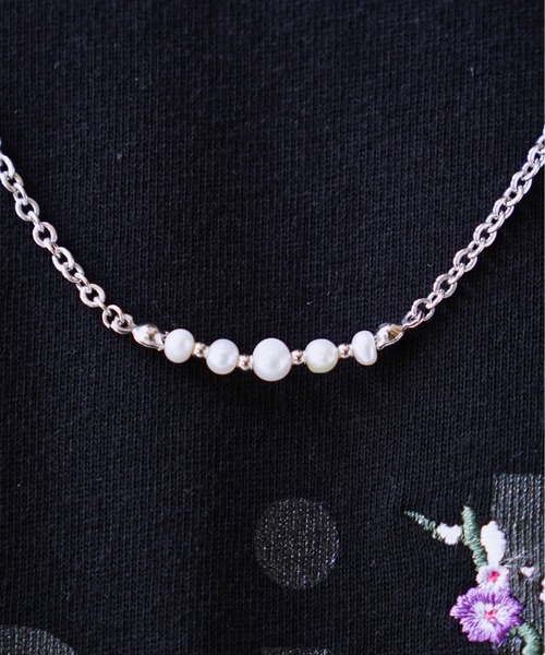 shiki tokyo(シキトウキョウ)の「combination pearl necklace / コンビネーションパールネックレス(ネックレス・メンズ・シルバー・FREE)」の8枚目の写真