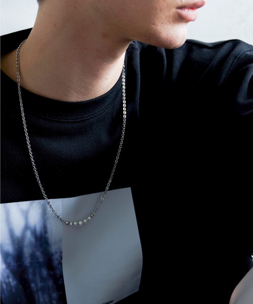 shiki tokyo(シキトウキョウ)の「combination pearl necklace / コンビネーションパールネックレス(ネックレス・メンズ・シルバー・FREE)」の5枚目の写真