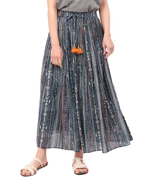 チチカカ(チチカカ)の「ナバホストライプブロックスカート(スカート・レディース・アイボリー/グリーン/ネイビー・FREE)」の10枚目の写真