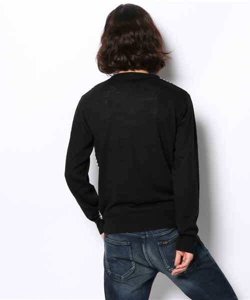 VENCEEXCHANGE（ヴァンスエクスチェンジ）の「R チドリジャガードVネックPO（Tシャツ/カットソー・メンズ・ブラック/ロイヤルブルー・MEDIUM/LARGE）」の5枚目の写真