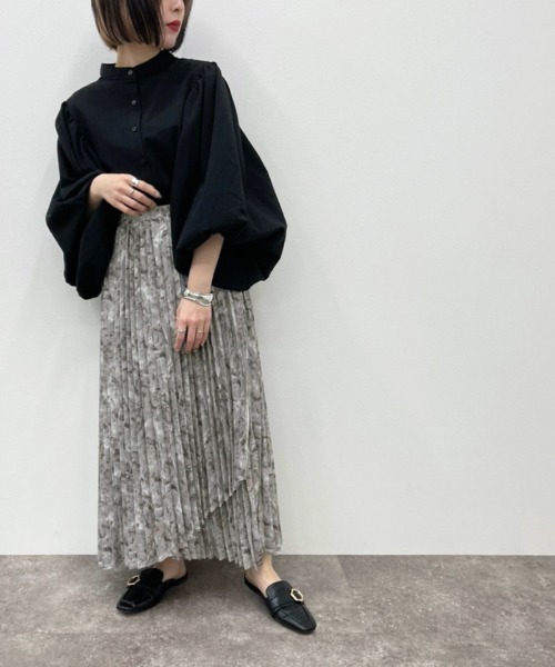 apres jour mignon(アプレジュールミニョン)の「デザインプリーツスカート【ZOZOTOWN限定アイテム】(スカート・レディース・ブラック/ベージュ/ダークパープル/ブルー系その他・X-LARGE/フリー)」の7枚目の写真