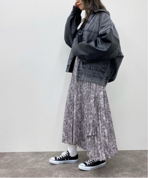 apres jour mignon(アプレジュールミニョン)の「デザインプリーツスカート【ZOZOTOWN限定アイテム】(スカート・レディース・ブラック/ベージュ/ダークパープル/ブルー系その他・X-LARGE/フリー)」の21枚目の写真