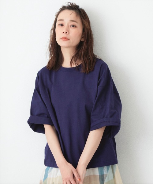 Libra Cue（リブラ キュー）の「ヘビーウェイトルーズスリーブカットソー（Tシャツ/カットソー・レディース・ホワイト/ブラック/ネイビー・FREE）」の3枚目の写真