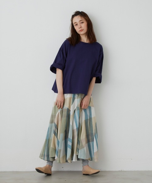 Libra Cue（リブラ キュー）の「ヘビーウェイトルーズスリーブカットソー（Tシャツ/カットソー・レディース・ホワイト/ブラック/ネイビー・FREE）」の5枚目の写真