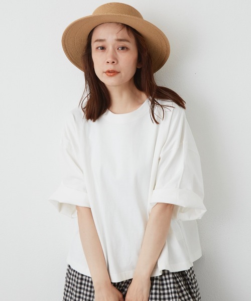 Libra Cue（リブラ キュー）の「ヘビーウェイトルーズスリーブカットソー（Tシャツ/カットソー・レディース・ホワイト/ブラック/ネイビー・FREE）」の19枚目の写真