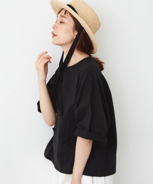 Libra Cue（リブラ キュー）の「ヘビーウェイトルーズスリーブカットソー（Tシャツ/カットソー・レディース・ホワイト/ブラック/ネイビー・FREE）」の21枚目の写真