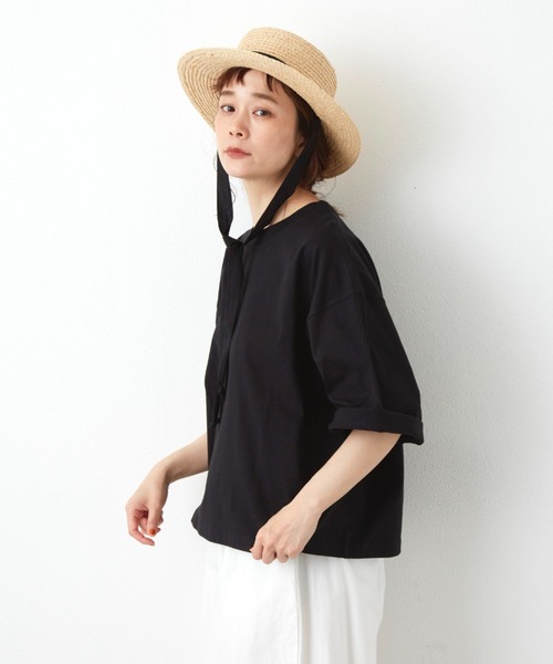 Libra Cue（リブラ キュー）の「ヘビーウェイトルーズスリーブカットソー（Tシャツ/カットソー・レディース・ホワイト/ブラック/ネイビー・FREE）」の22枚目の写真