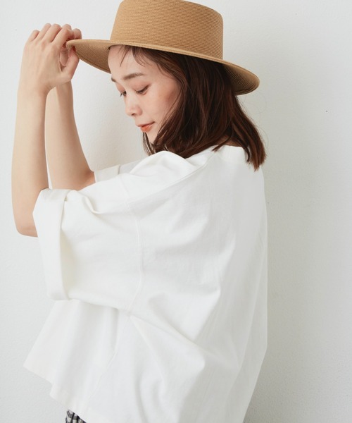 Libra Cue（リブラ キュー）の「ヘビーウェイトルーズスリーブカットソー（Tシャツ/カットソー・レディース・ホワイト/ブラック/ネイビー・FREE）」の18枚目の写真