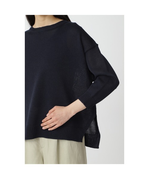 human woman(ヒューマンウーマン)の「◆ミドルゲージギマプルオーバー(ニット/セーター・レディース・グリーン/ホワイト系その他/グレー/ネイビー・MEDIUM)」の22枚目の写真