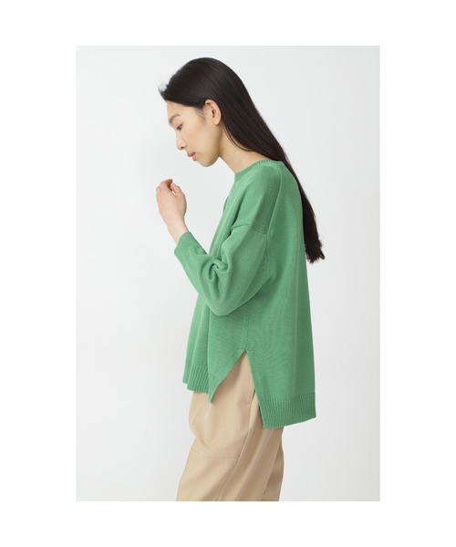 human woman(ヒューマンウーマン)の「◆ミドルゲージギマプルオーバー(ニット/セーター・レディース・グリーン/ホワイト系その他/グレー/ネイビー・MEDIUM)」の7枚目の写真