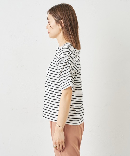 Omekashi（オメカシ）の「シャーリングパフTシャツ（Tシャツ/カットソー・レディース・オフホワイト/ブラック/ホワイト/ライム/ネイビー/ベージュ・FREE）」の17枚目の写真