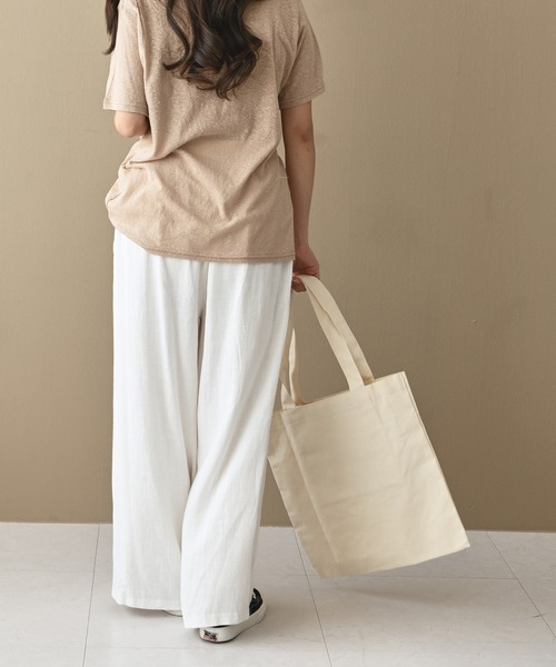 me+em select（ミームセレクト）の「レタリングキャンバストートバッグ（トートバッグ・レディース・ブラック/レッド・FREE）」の9枚目の写真