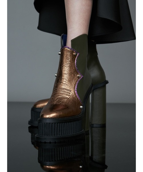 PAMEO POSE（パメオポーズ）の「Western Disco Boots Kahki