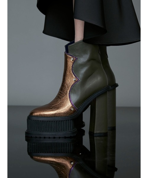 PAMEO POSE（パメオポーズ）の「Western Disco Boots Kahki