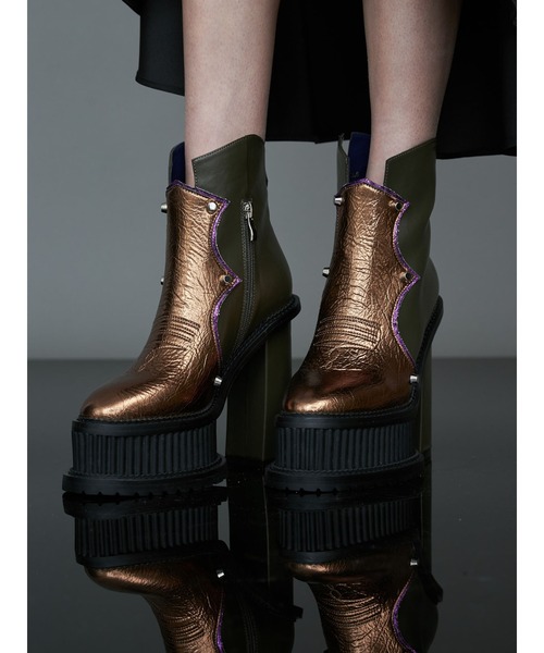 PAMEO POSE（パメオポーズ）の「Western Disco Boots Kahki