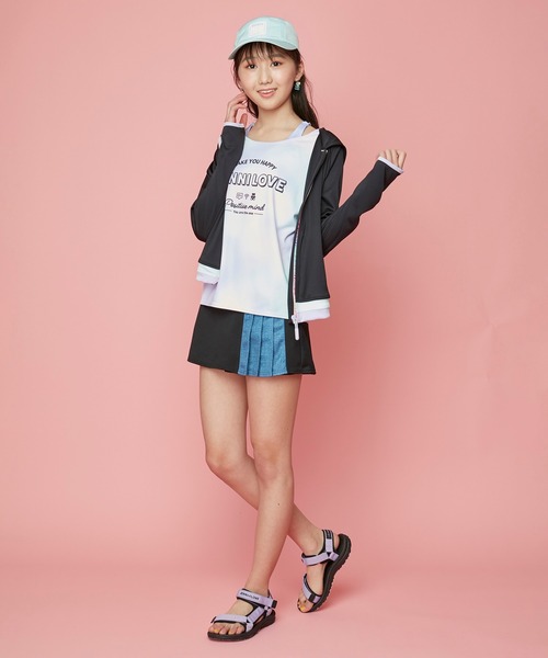 JENNI love（ジェニィラブ）の「UVカットキャップ（キャップ・キッズ・ラベンダー/ブラック/ミント・F）」の5枚目の写真