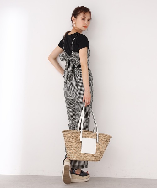 one after another NICE CLAUP（ワンアフターアナザーナイスクラップ）の「雑材トートバッグ（トートバッグ・レディース・オフホワイト/キャメル・FREE）」の12枚目の写真