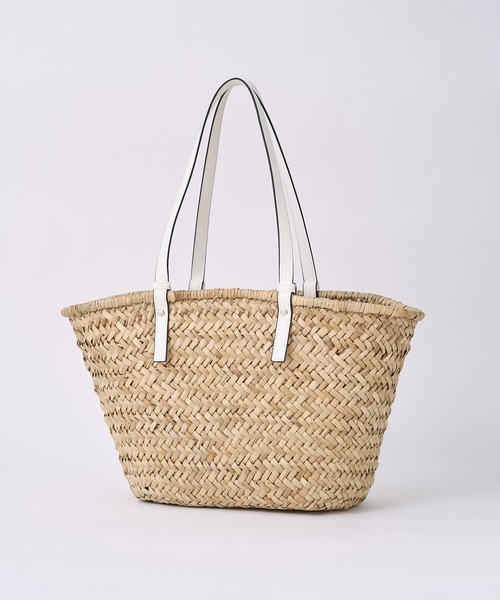 one after another NICE CLAUP（ワンアフターアナザーナイスクラップ）の「雑材トートバッグ（トートバッグ・レディース・オフホワイト/キャメル・FREE）」の14枚目の写真