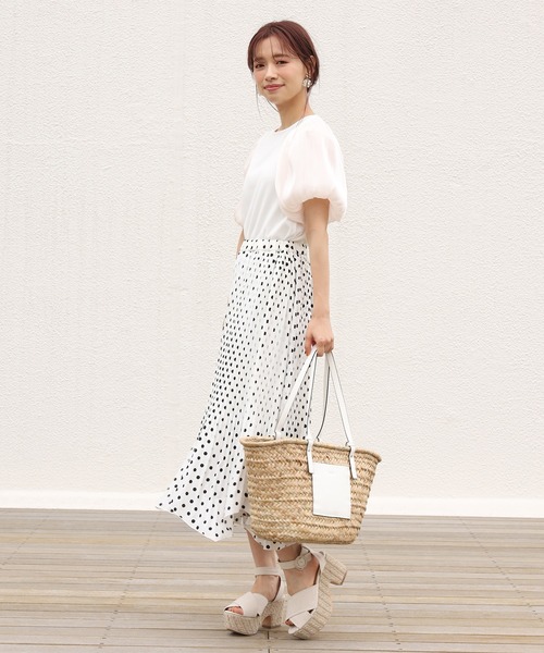 one after another NICE CLAUP（ワンアフターアナザーナイスクラップ）の「雑材トートバッグ（トートバッグ・レディース・オフホワイト/キャメル・FREE）」の5枚目の写真