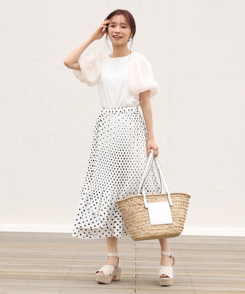 one after another NICE CLAUP（ワンアフターアナザーナイスクラップ）の「雑材トートバッグ（トートバッグ・レディース・オフホワイト/キャメル・FREE）」の10枚目の写真