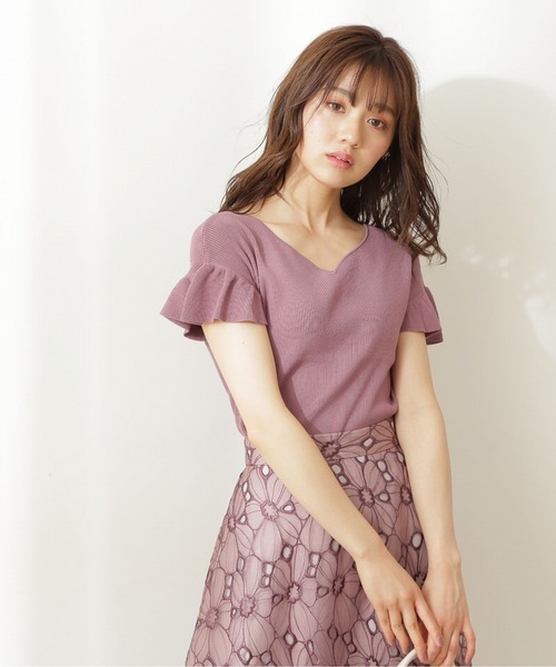 PROPORTION BODY DRESSING(プロポーションボディドレッシング)の「アイレットショルダーニット / 1211270503(ニット/セーター・レディース・オフホワイト/ピンク/ライトグリーン・FREE)」の1枚目の写真