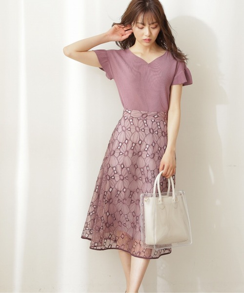 PROPORTION BODY DRESSING(プロポーションボディドレッシング)の「アイレットショルダーニット / 1211270503(ニット/セーター・レディース・オフホワイト/ピンク/ライトグリーン・FREE)」の4枚目の写真