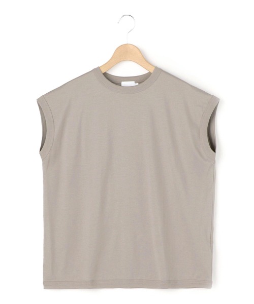【定価1.1万】ハンドバーク handvaerk *コットンスリーブレスTシャツ*Sカットソー綿トップスライトグレー(1-2405-370)【52F42】 handvaerk（ハンドバーク）の「【handvaerk】クルーネック