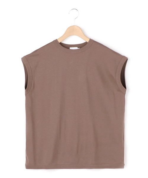 handvaerk(ハンドバーク)の「【handvaerk】クルーネック スリーブレスTシャツ WOMEN(Tシャツ/カットソー・レディース・ライトブルー/ブラック/ピンク/モカ/ホワイト系その他/グレイッシュベージュ・SMALL)」の1枚目の写真
