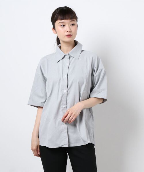 MAISON DE THERESE(メゾン ド テレーズ)の「半袖シャツ(シャツ/ブラウス・レディース・ベージュ/ブルー系その他/ピンク/ブルーグリーン/ホワイト/グレー/オレンジ/グリーン・M)」の3枚目の写真