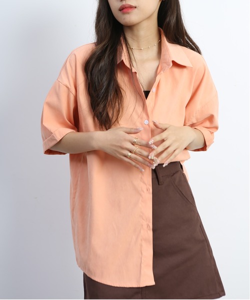 MAISON DE THERESE(メゾン ド テレーズ)の「半袖シャツ(シャツ/ブラウス・レディース・ベージュ/ブルー系その他/ピンク/ブルーグリーン/ホワイト/グレー/オレンジ/グリーン・M)」の8枚目の写真