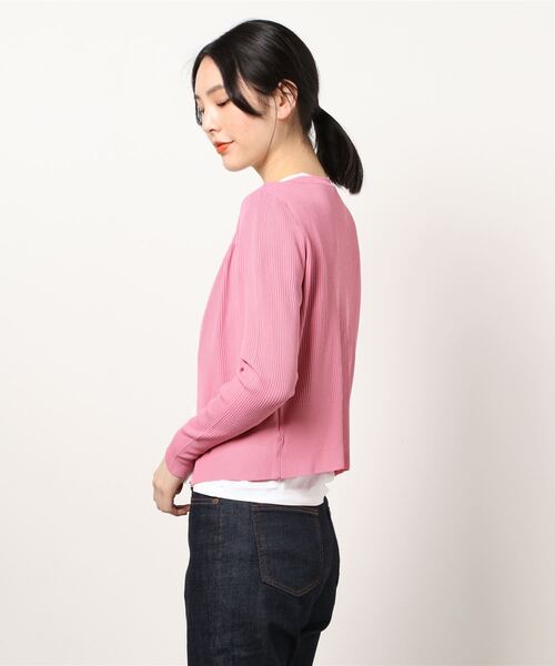 BLUEEAST（ブルーイースト）の「サマーニットジップカーディガン（カーディガン/ボレロ・レディース・ミント/オフホワイト/ブラック/ピンク/イエロー/パープル・MEDIUM）」の7枚目の写真