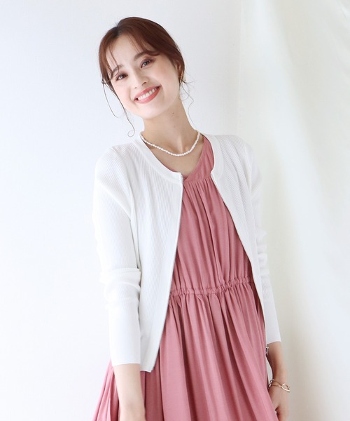 BLUEEAST（ブルーイースト）の「サマーニットジップカーディガン（カーディガン/ボレロ・レディース・ミント/オフホワイト/ブラック/ピンク/イエロー/パープル・MEDIUM）」の2枚目の写真