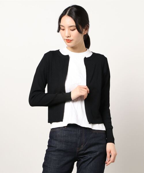 BLUEEAST（ブルーイースト）の「サマーニットジップカーディガン（カーディガン/ボレロ・レディース・ミント/オフホワイト/ブラック/ピンク/イエロー/パープル・MEDIUM）」の10枚目の写真