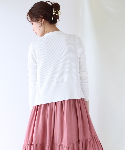 BLUEEAST（ブルーイースト）の「サマーニットジップカーディガン（カーディガン/ボレロ・レディース・ミント/オフホワイト/ブラック/ピンク/イエロー/パープル・MEDIUM）」の14枚目の写真