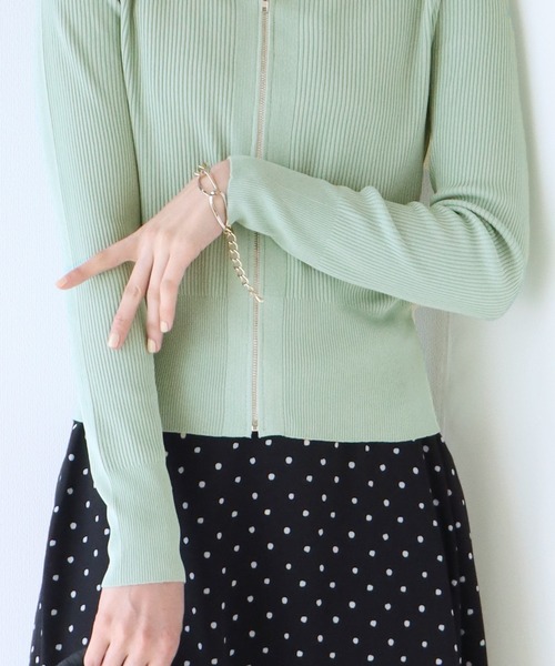 BLUEEAST（ブルーイースト）の「サマーニットジップカーディガン（カーディガン/ボレロ・レディース・ミント/オフホワイト/ブラック/ピンク/イエロー/パープル・MEDIUM）」の22枚目の写真