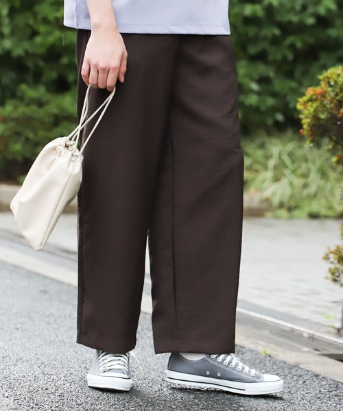 SENSE OF PLACE by URBAN RESEARCH（センスオブプレイスバイアーバンリサーチ）の「リネンライクタックワイドパンツ（その他パンツ・メンズ・アイボリー/ブルー/ブラウン/チャコールグレー・MEDIUM/LARGE/SMALL）」の3枚目の写真