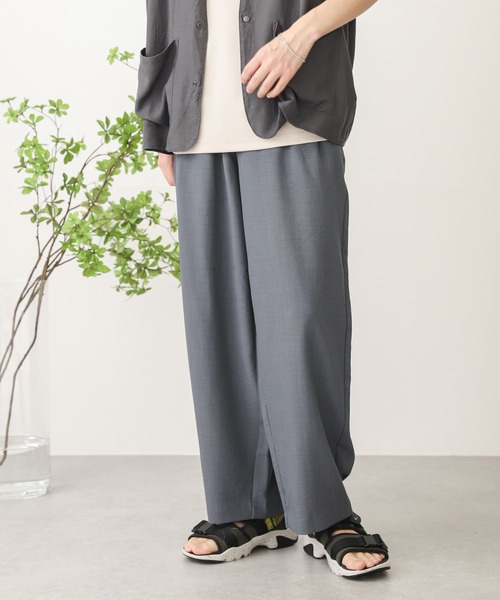 SENSE OF PLACE by URBAN RESEARCH（センスオブプレイスバイアーバンリサーチ）の「リネンライクタックワイドパンツ（その他パンツ・メンズ・アイボリー/ブルー/ブラウン/チャコールグレー・MEDIUM/LARGE/SMALL）」の4枚目の写真