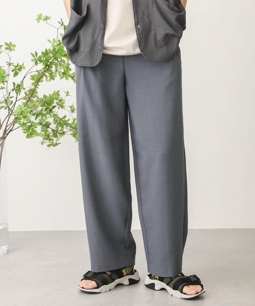 SENSE OF PLACE by URBAN RESEARCH（センスオブプレイスバイアーバンリサーチ）の「リネンライクタックワイドパンツ（その他パンツ・メンズ・アイボリー/ブルー/ブラウン/チャコールグレー・MEDIUM/LARGE/SMALL）」の7枚目の写真