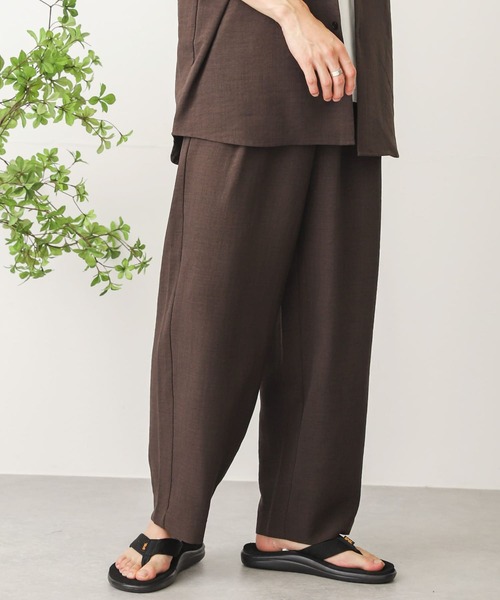 SENSE OF PLACE by URBAN RESEARCH（センスオブプレイスバイアーバンリサーチ）の「リネンライクタックワイドパンツ（その他パンツ・メンズ・アイボリー/ブルー/ブラウン/チャコールグレー・MEDIUM/LARGE/SMALL）」の17枚目の写真