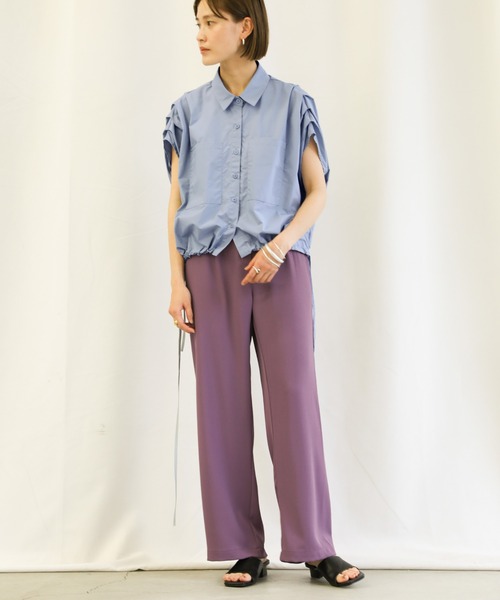 select MOCA(セレクトモカ)の「2021 SS フレンチスリーブウエストドロストシャツ(シャツ/ブラウス・レディース・ブラック/オフホワイト/ブルー・FREE)」の16枚目の写真