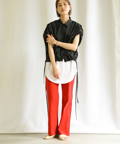 select MOCA(セレクトモカ)の「2021 SS フレンチスリーブウエストドロストシャツ(シャツ/ブラウス・レディース・ブラック/オフホワイト/ブルー・FREE)」の20枚目の写真