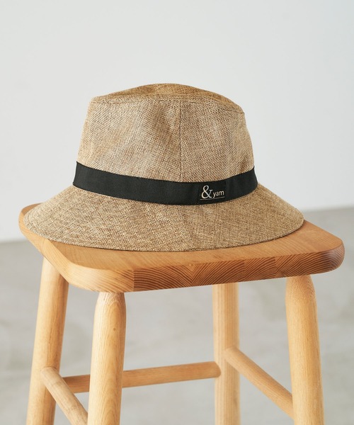 ＆yam（アンドヤム）の「ブランドロゴ入り麦わら風サマークロシェハット（ハット・キッズ・ホワイト/ベージュ/ブラック・S/M）」の7枚目の写真