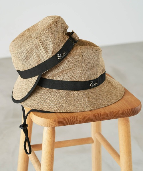 ＆yam（アンドヤム）の「ブランドロゴ入り麦わら風サマークロシェハット（ハット・キッズ・ホワイト/ベージュ/ブラック・S/M）」の8枚目の写真